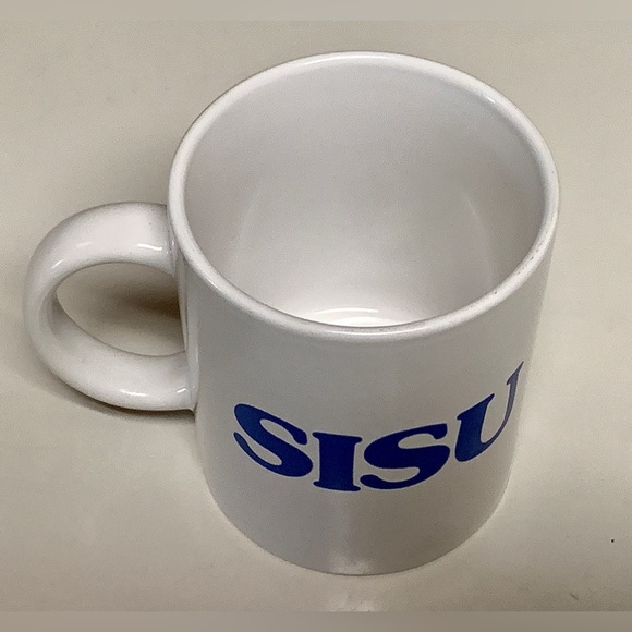 Vintage 1980s Finnish Flag Pride Double Sided SISU Yooper Ceramic Coffee Mug - Picture 11 of 16